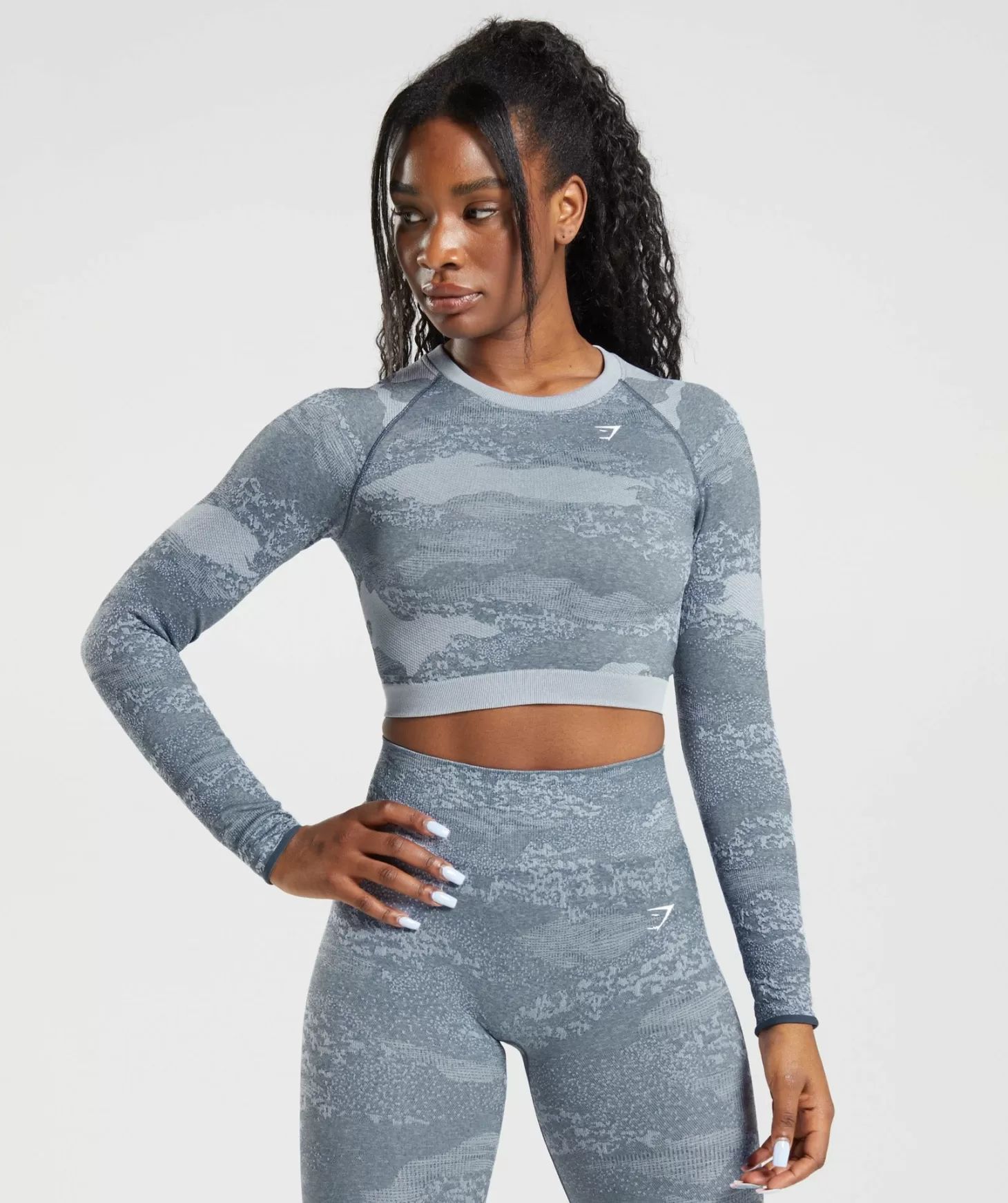 Gymshark Adapt Camo Seamless Lace Up Back Top