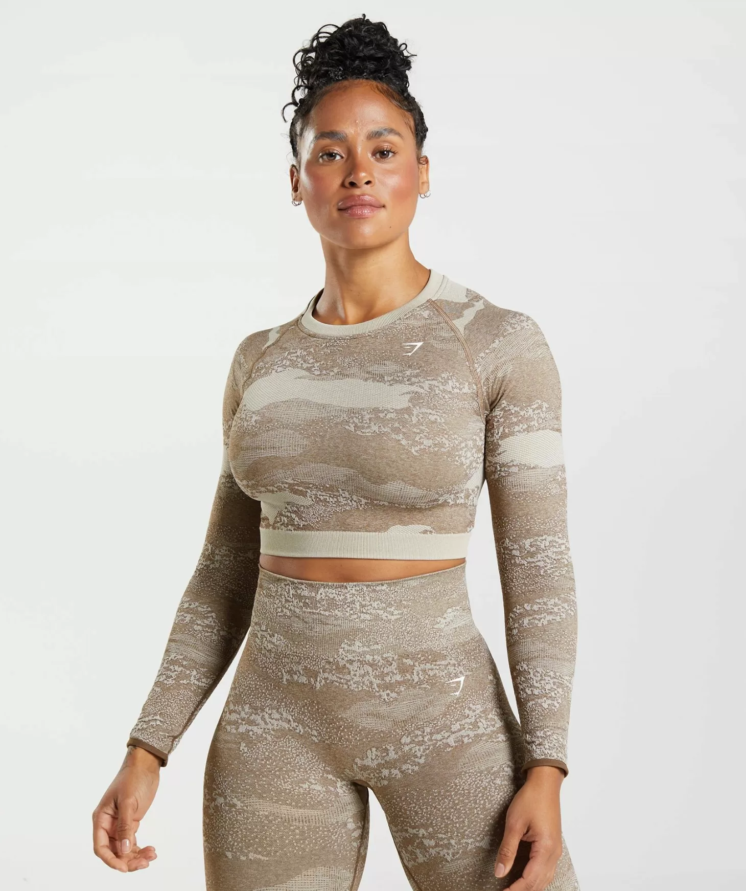 Gymshark Adapt Camo Seamless Lace Up Back Top