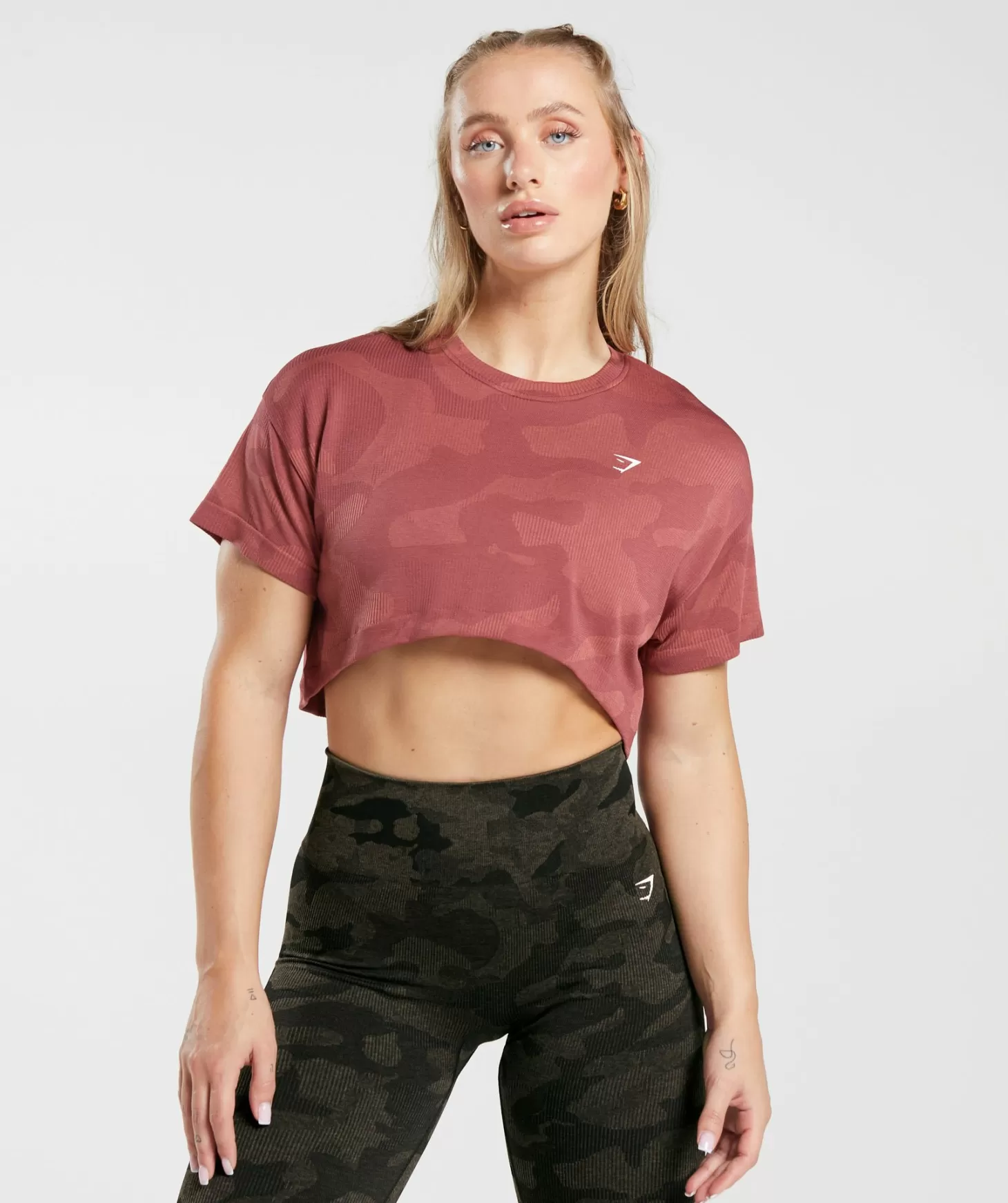 Gymshark Adapt Camo Seamless Ribbed Crop Top