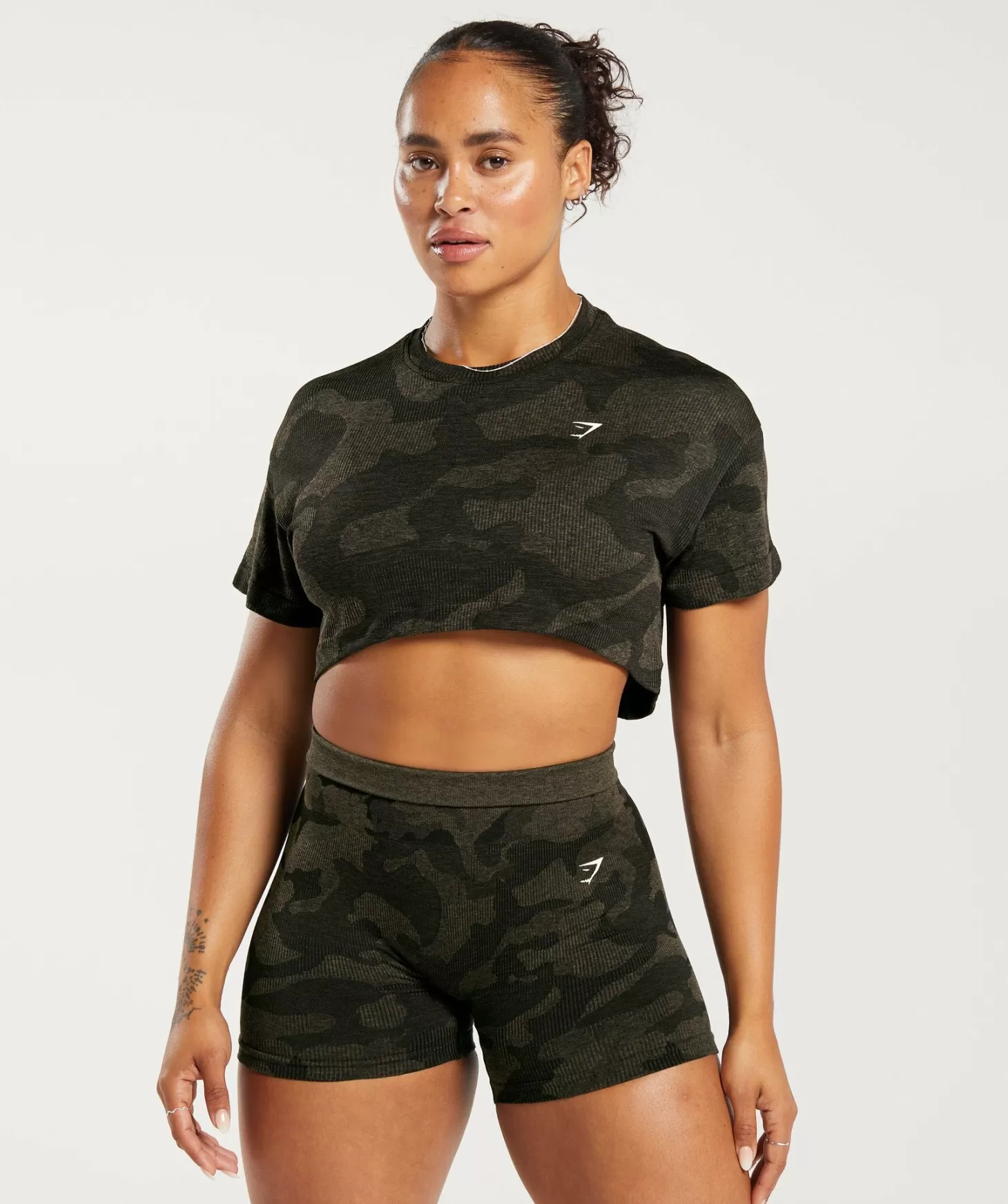 Gymshark Adapt Camo Seamless Ribbed Crop Top