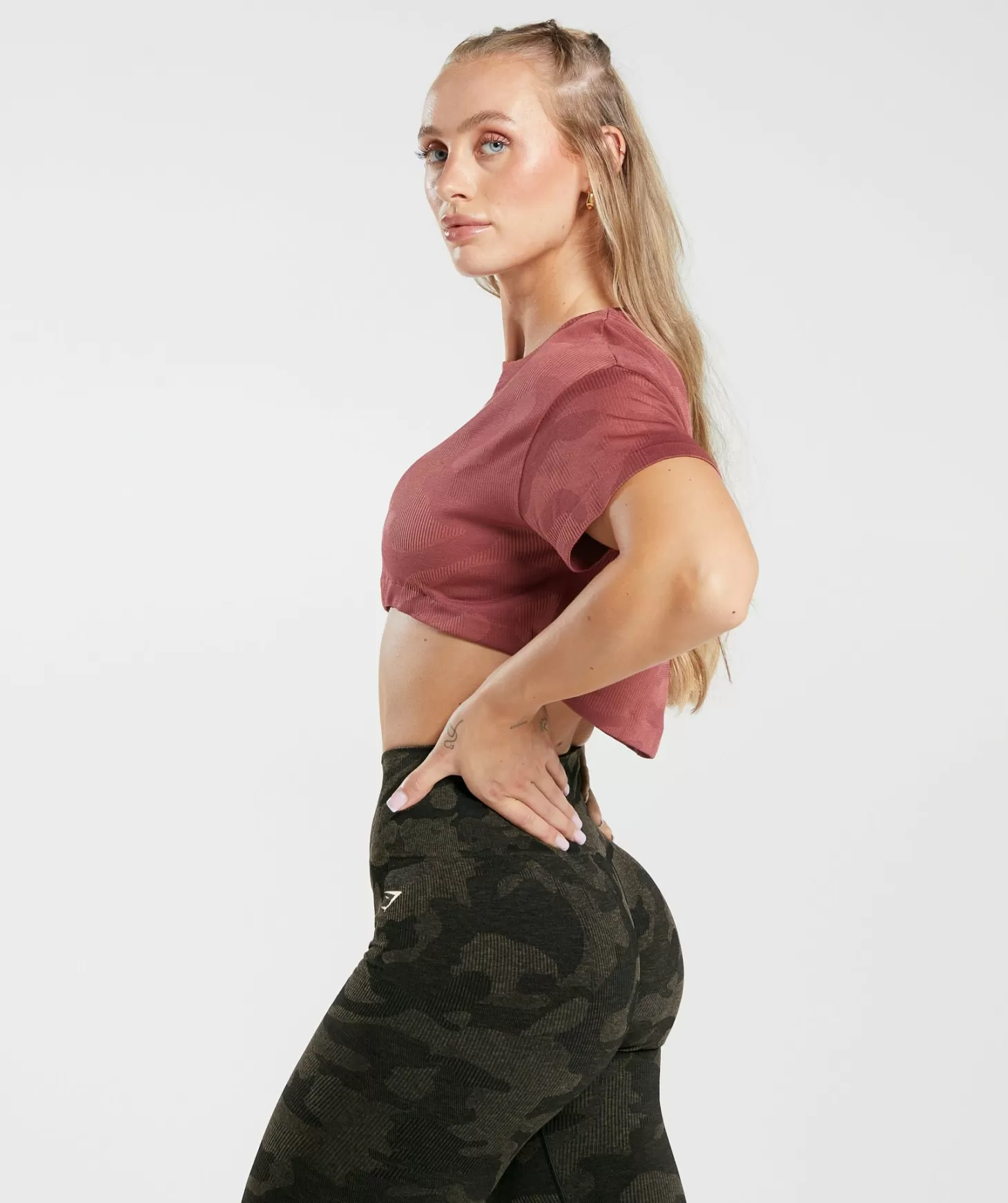 Gymshark Adapt Camo Seamless Ribbed Crop Top