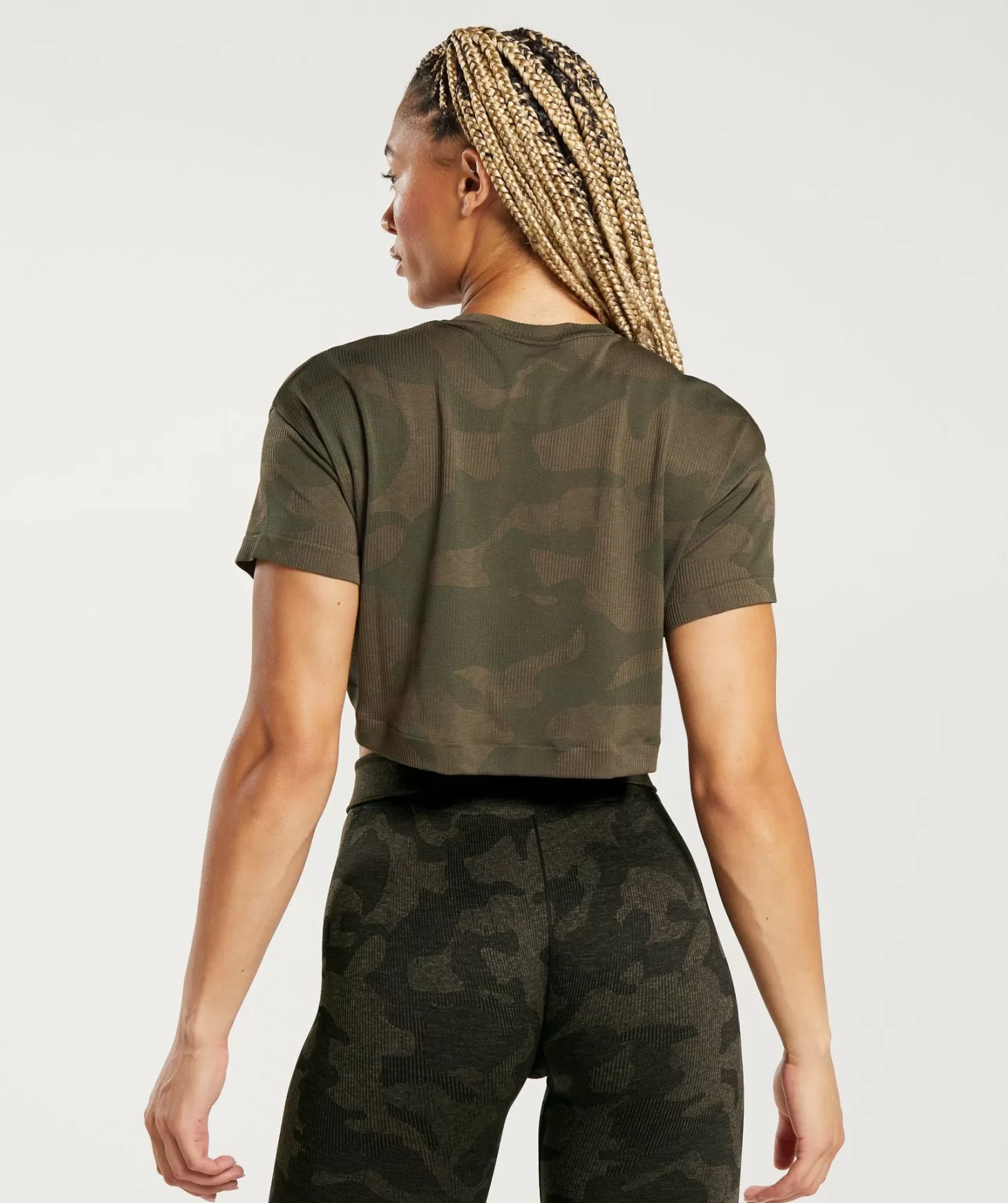 Gymshark Adapt Camo Seamless Ribbed Crop Top