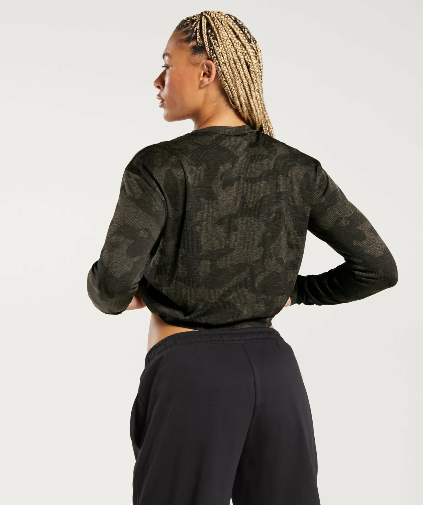 Gymshark Adapt Camo Seamless Ribbed Long Sleeve Top