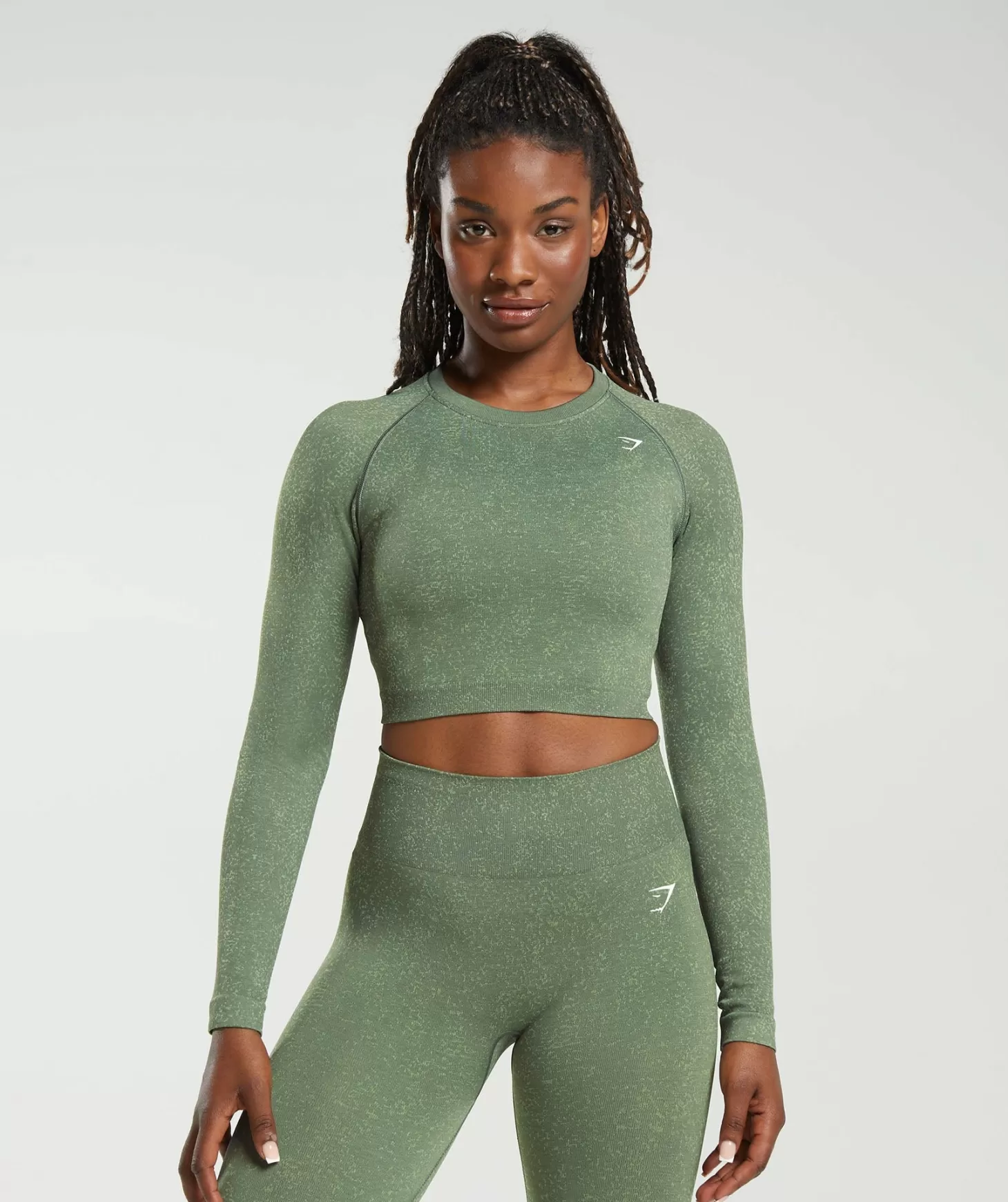 Gymshark Adapt Fleck Seamless Long Sleeve Crop Top