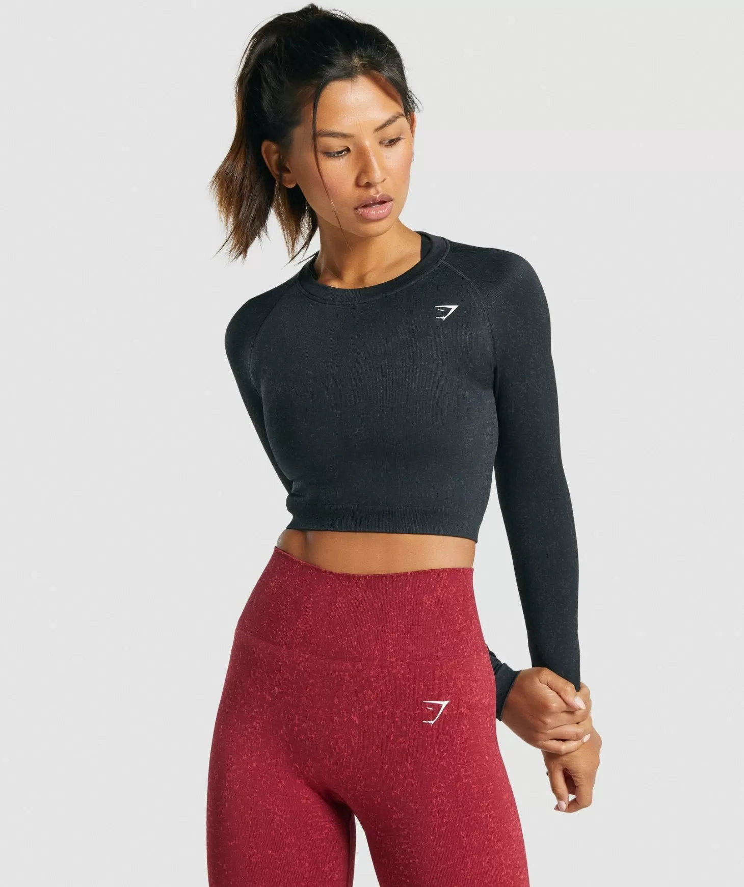 Gymshark Adapt Fleck Seamless Long Sleeve Crop Top