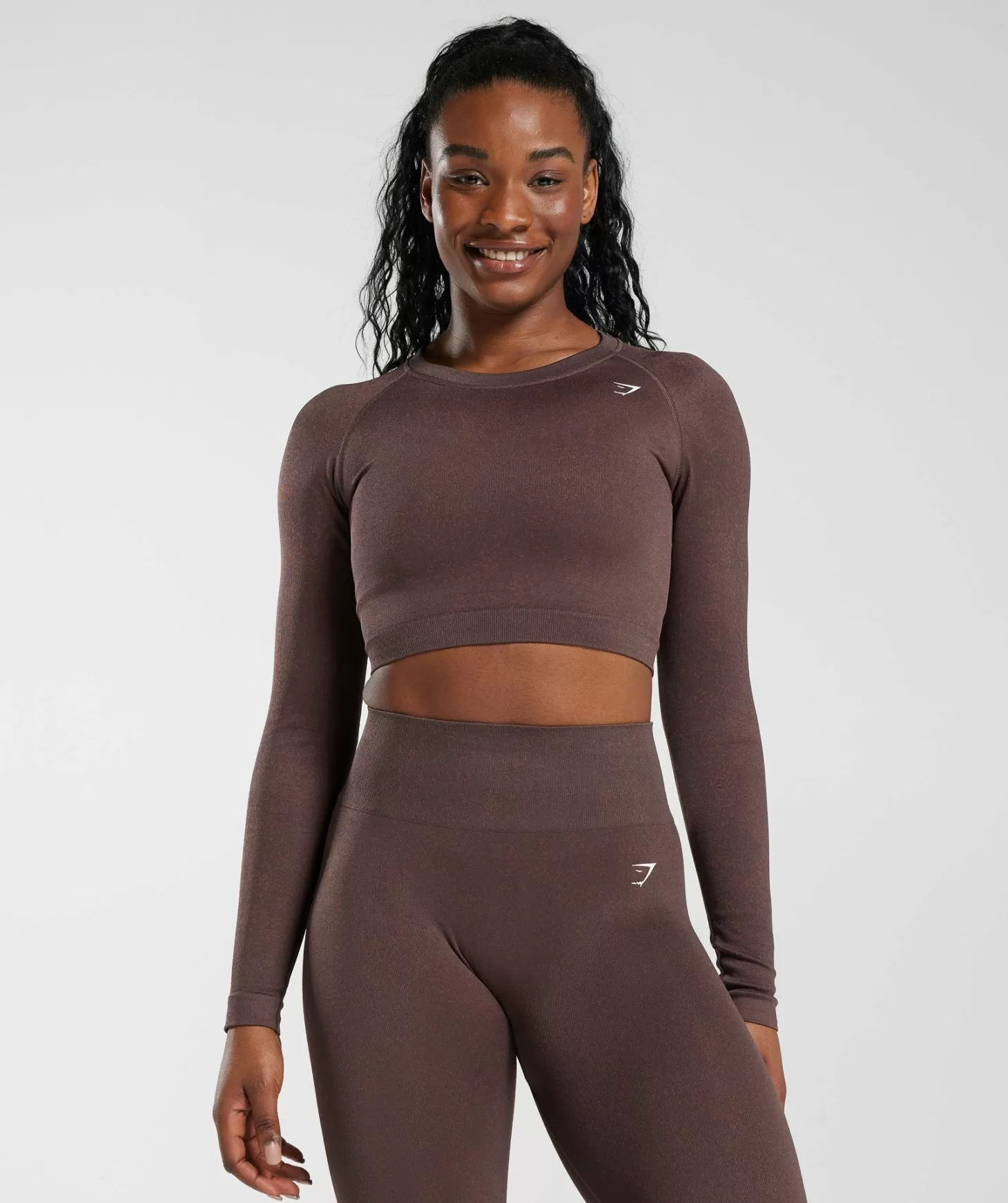 Gymshark Adapt Fleck Seamless Long Sleeve Crop Top