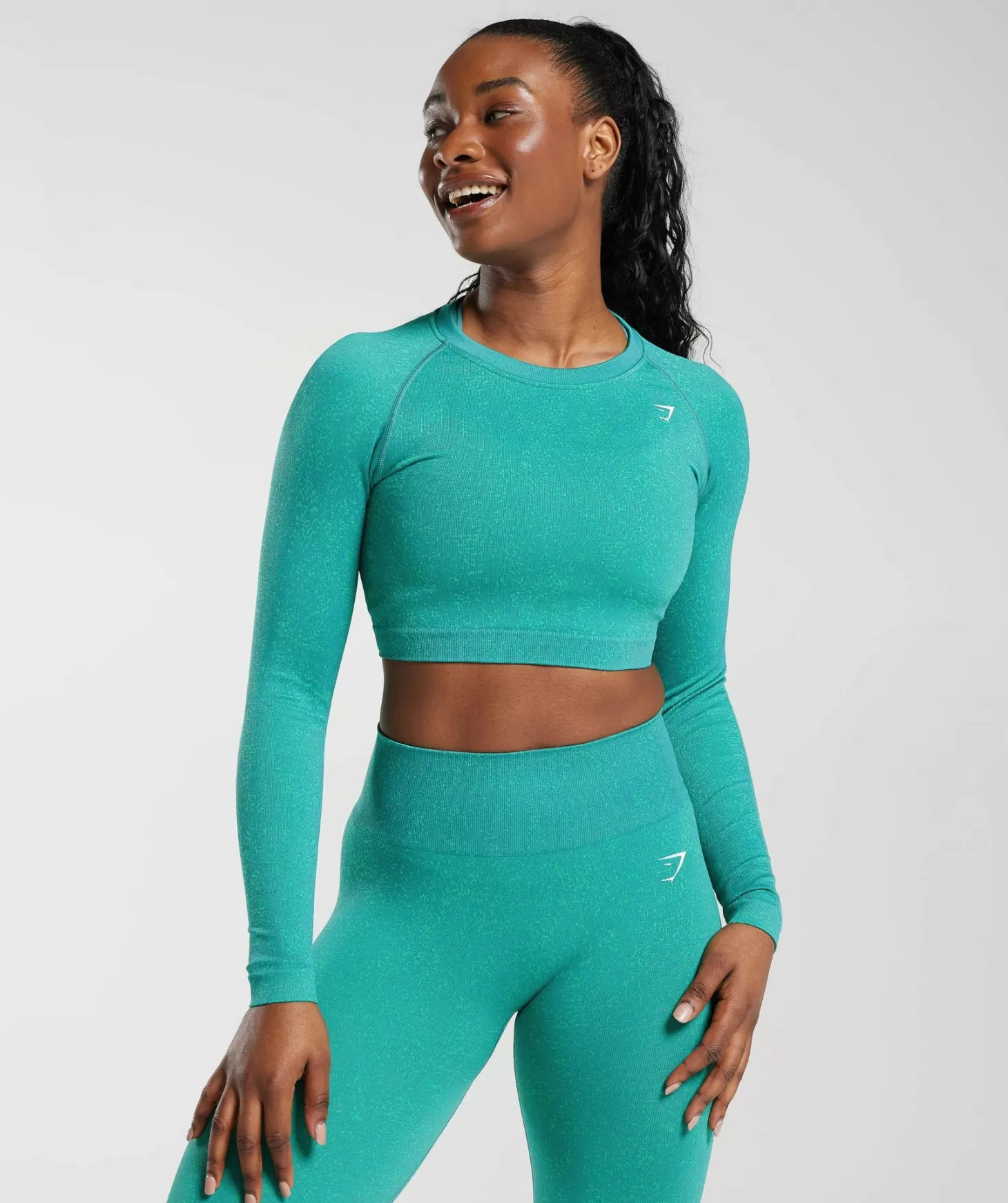 Gymshark Adapt Fleck Seamless Long Sleeve Crop Top