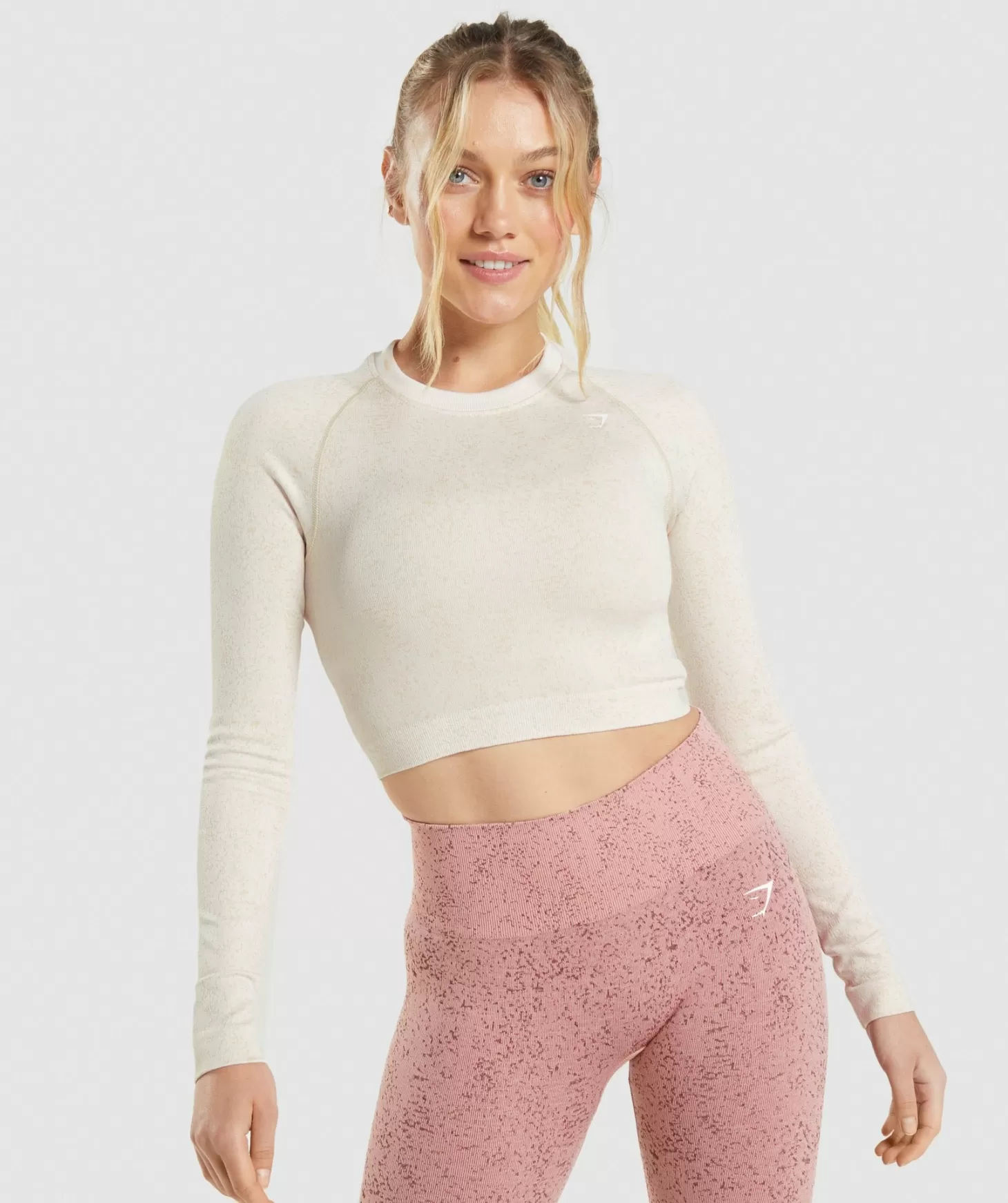 Gymshark Adapt Fleck Seamless Long Sleeve Crop Top