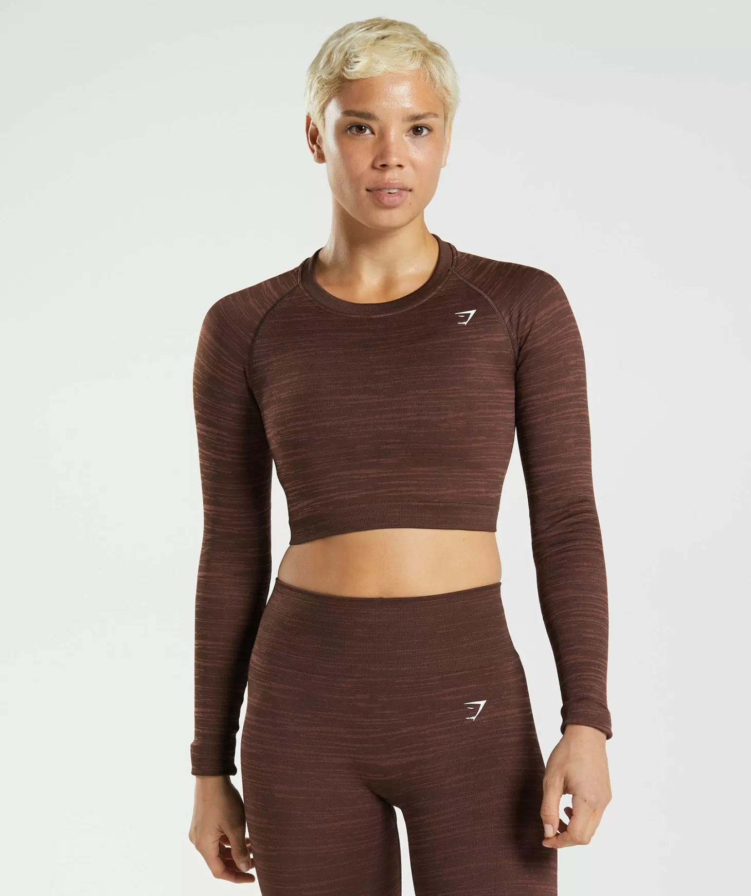 Gymshark Adapt Marl Seamless Long Sleeve Crop Top