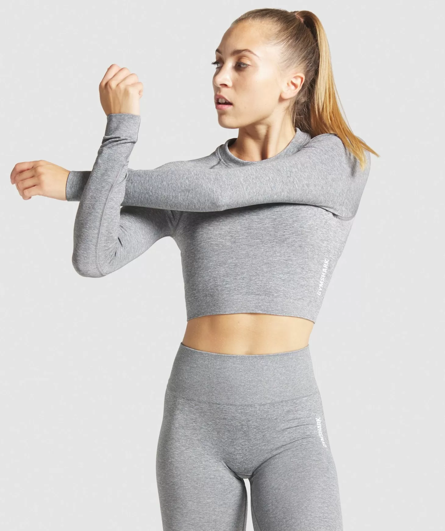 Gymshark Adapt Marl Seamless Long Sleeve Crop Top