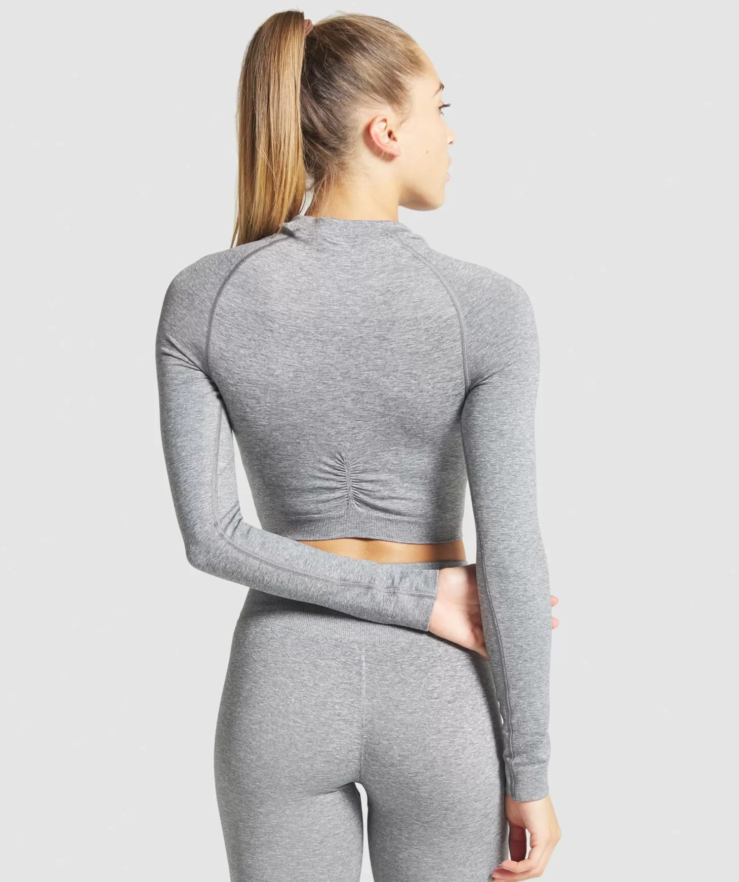 Gymshark Adapt Marl Seamless Long Sleeve Crop Top