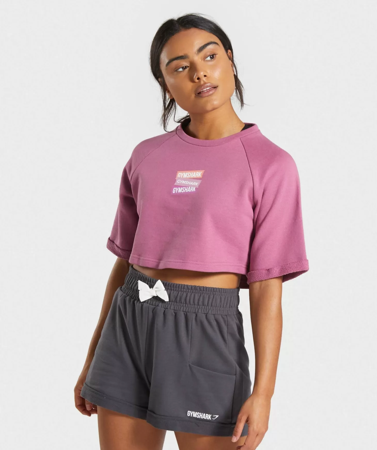 Gymshark Branded Boxy Cropped Sweater