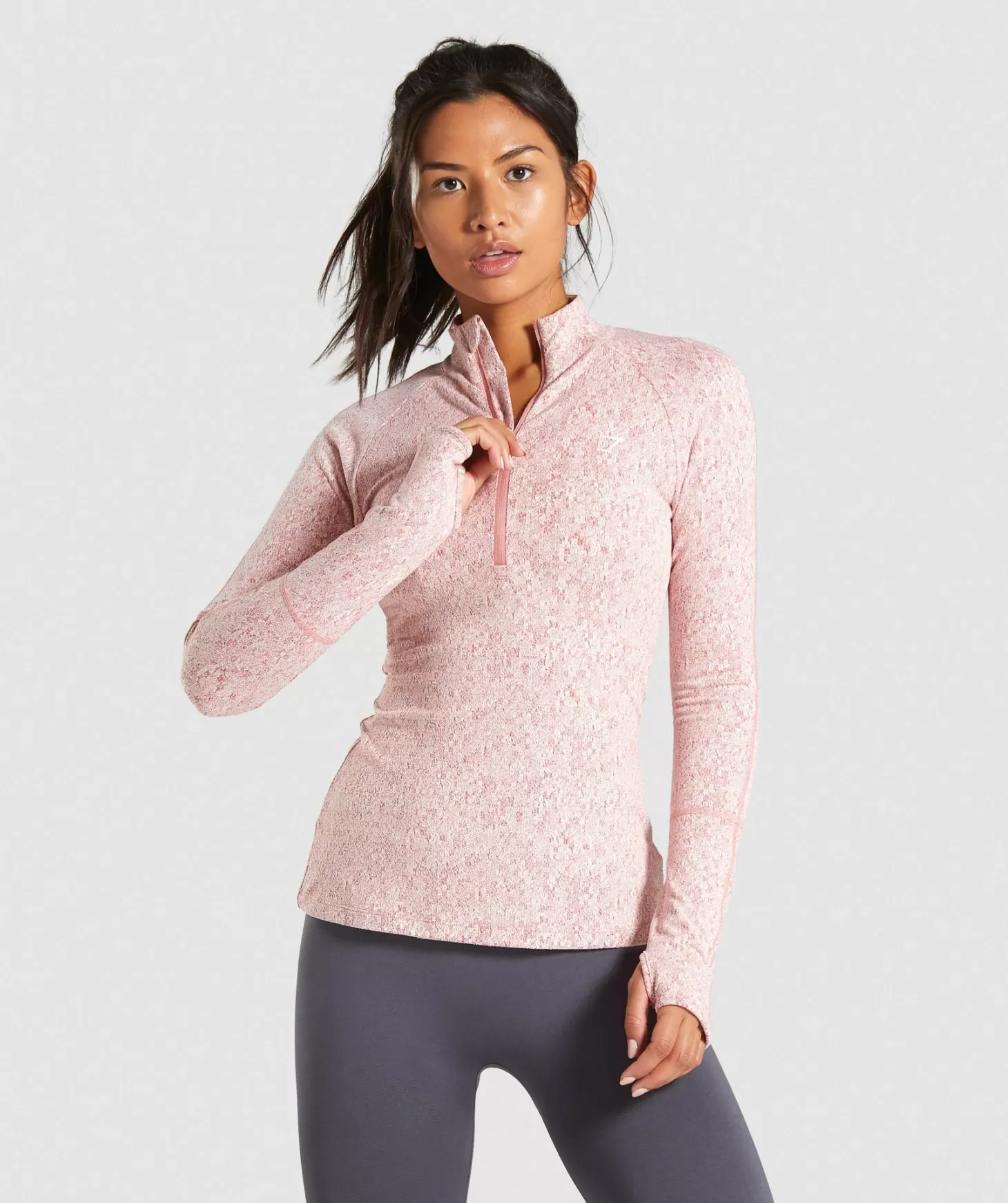 Gymshark Fleur Texture 1/2 Zip Pullover