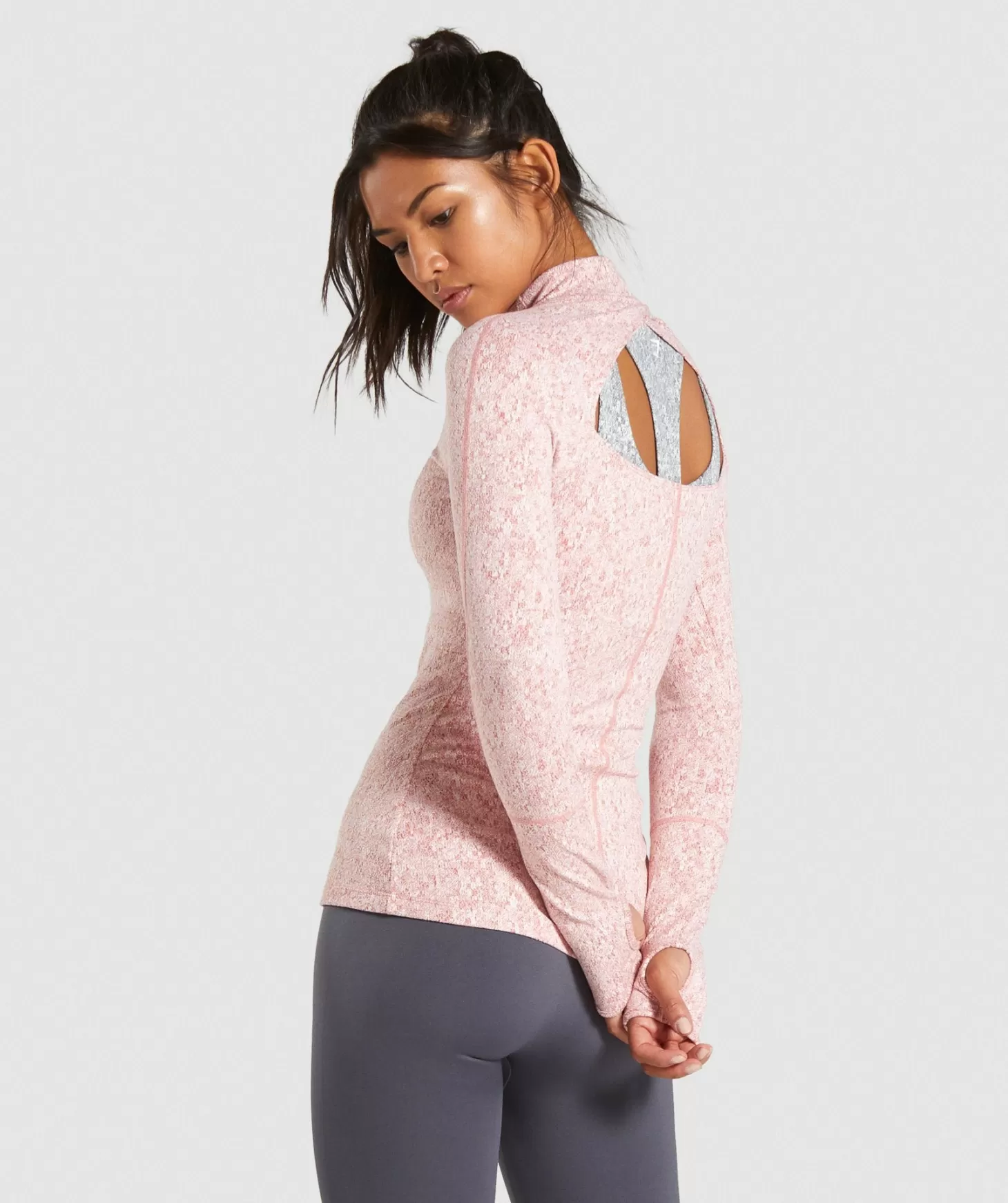 Gymshark Fleur Texture 1/2 Zip Pullover