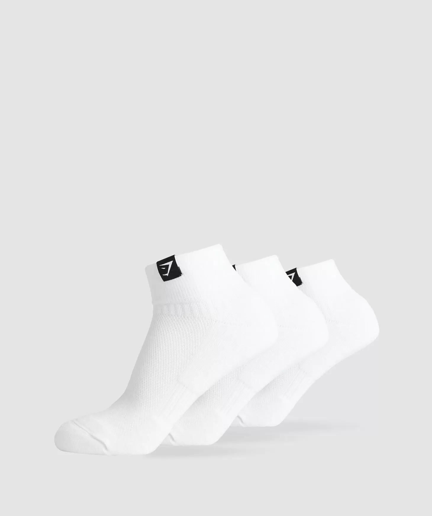 Sportsokken | Gymshark Sportsokken Woven Tab Quarter Socks 3Pk