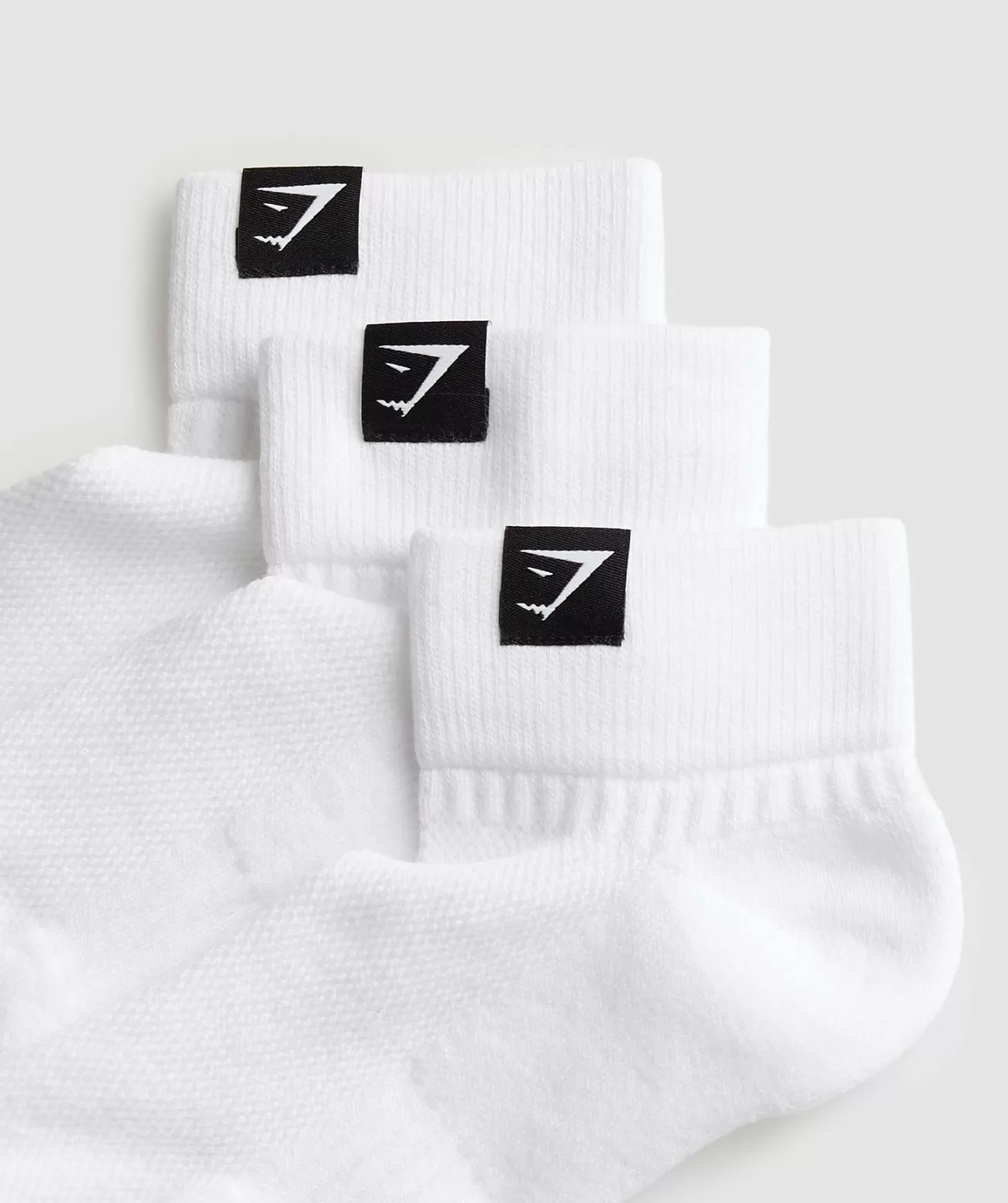 Sportsokken | Gymshark Sportsokken Woven Tab Quarter Socks 3Pk