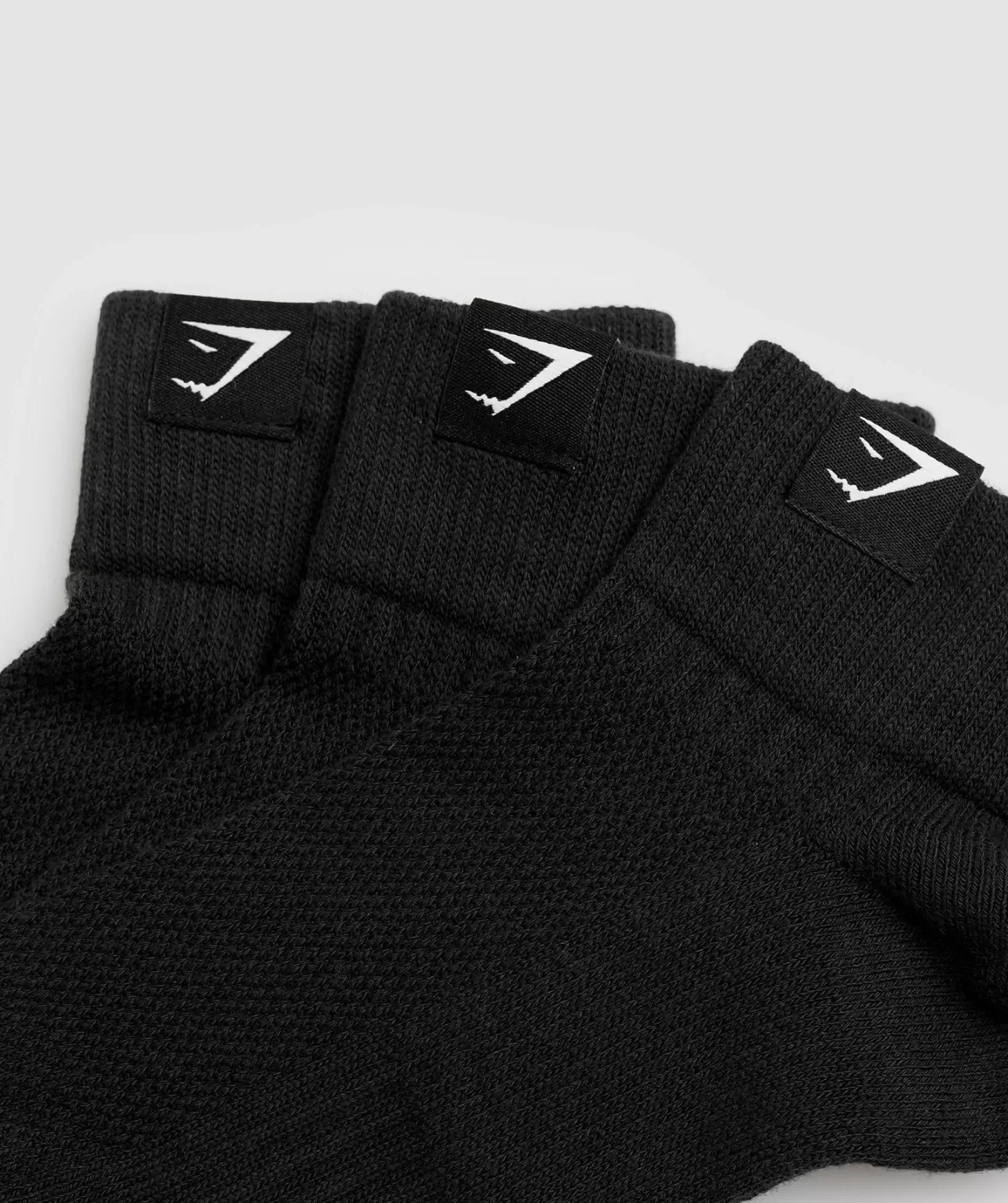 Sportsokken | Gymshark Sportsokken Woven Tab Quarter Socks 3Pk