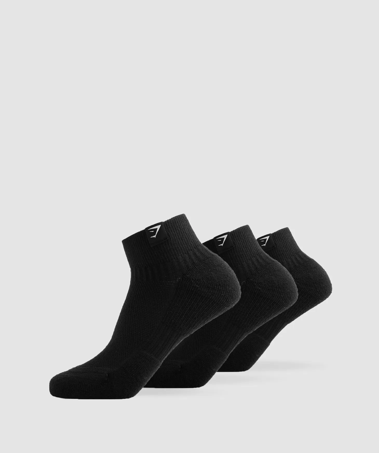 Sportsokken | Gymshark Sportsokken Woven Tab Sneaker Socks 3Pk- Black