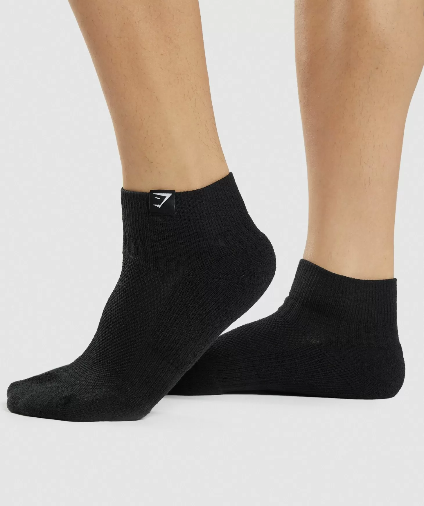 Sportsokken | Gymshark Sportsokken Woven Tab Sneaker Socks 3Pk- Black